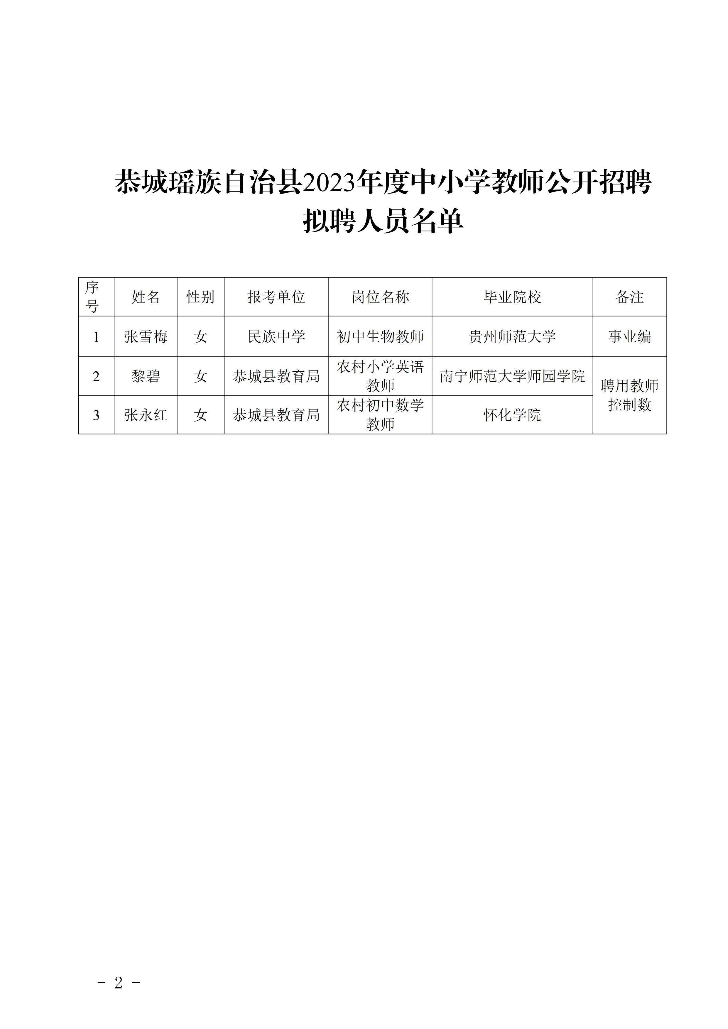 恭城瑶族自治县成人教育事业单位人事任命动态更新